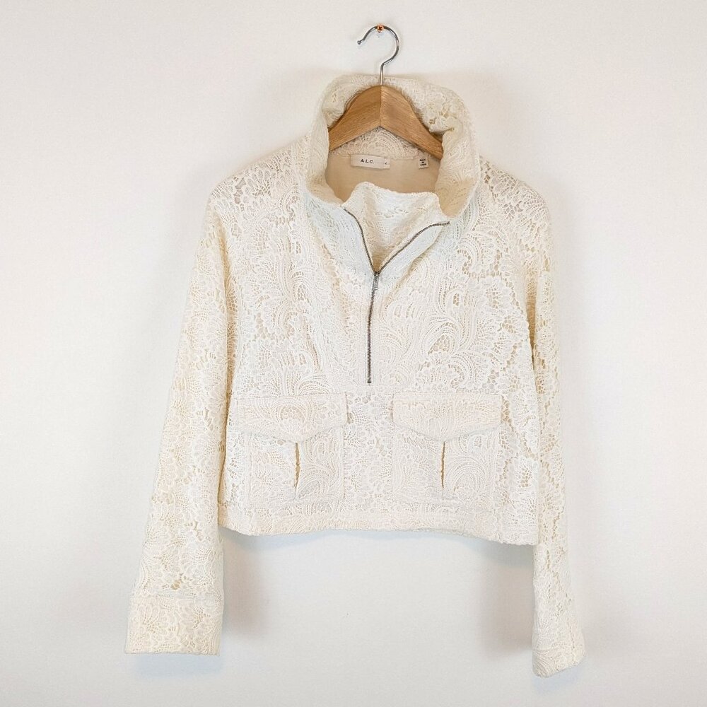 A.L.C LACE HALF ZIP PULL OVER